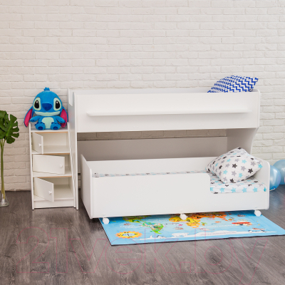 Двухъярусная кровать детская Капризун 12 Р444-2 с лестницей и ящиками