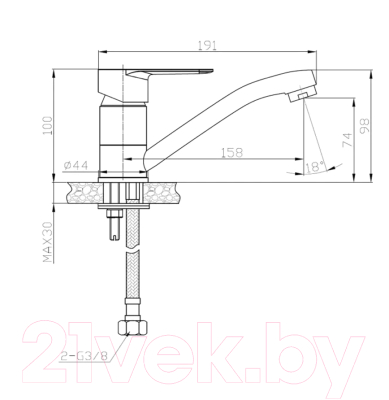 Смеситель Voda SW 15 TW