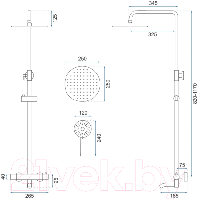 Душевая система со смесителем REA P4114