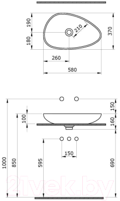 Умывальник Ambassador Kingston / 146T20401