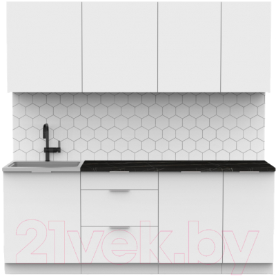 Кухонный гарнитур Интермебель Микс Топ-6 2.1м (белый премиум/тунис) - фото