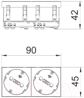 Розетка OBO Bettermann STD-D3 AL2 / 6120112