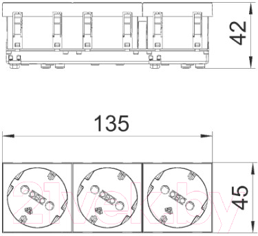 Розетка OBO Bettermann STD-D3 AL3 / 6120132