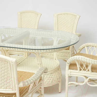 Комплект садовой мебели Tetchair Andrea Grand (белый/ткань рубчик/кремовый)