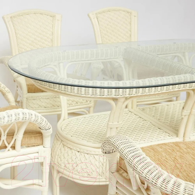 Комплект садовой мебели Tetchair Andrea Grand (белый/ткань рубчик/кремовый)