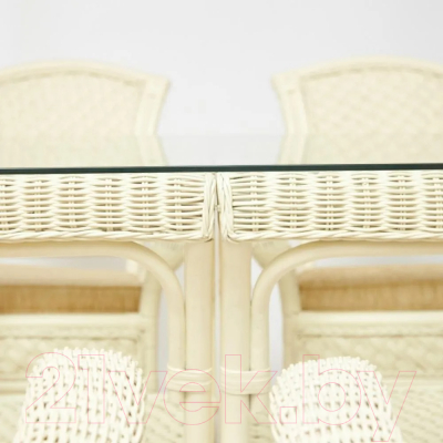 Комплект садовой мебели Tetchair Andrea Grand (белый/ткань рубчик/кремовый)