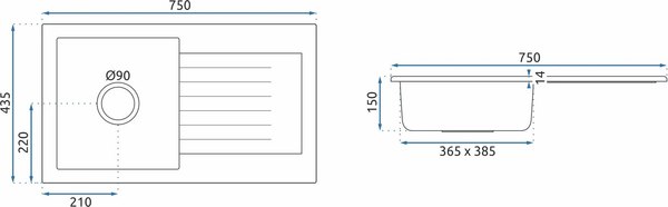 Мойка кухонная REA Dag ZLE-00111