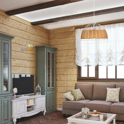 Потолочный светильник Элетех Кантри 212 НСБ 01-60-180 / 1005405191 (белый муар)