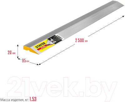 Правило строительное Stayer 10723-2.5-z03