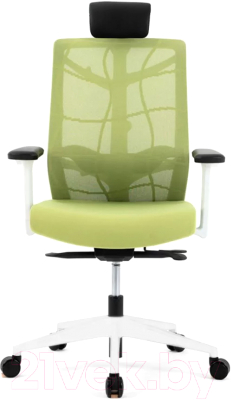 Кресло офисное Chair Meister Nature II Slider 3D с подлокотниками (каркас белый/ткань зеленая)