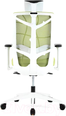 Кресло офисное Chair Meister Nature II Slider 3D с подлокотниками (каркас белый/ткань зеленая)