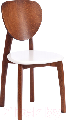 Стул Tetchair Diamante жесткое сиденье (бук/коричневый/белый) - фото