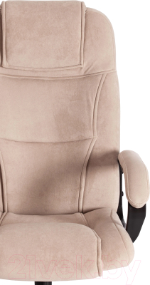 Кресло офисное Tetchair Bergamo флок (хром/бежевый)