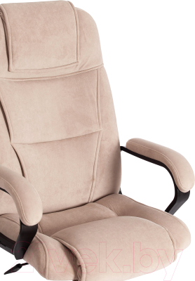 Кресло офисное Tetchair Bergamo флок (хром/бежевый)