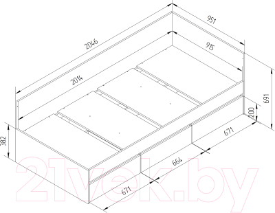 Кровать-тахта MySTAR Сноули 900 ИВ-121.17