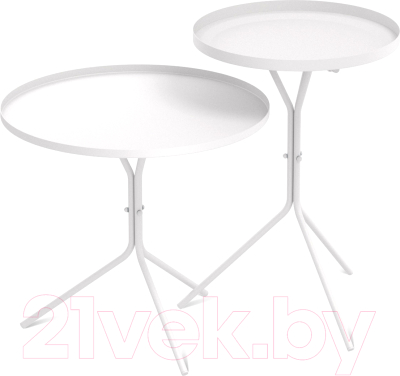 Комплект журнальных столиков Sheffilton SHT-CT11/CT11-2 (белый муар) - фото