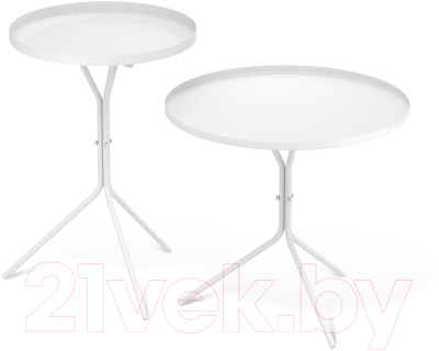 Комплект журнальных столиков Sheffilton SHT-CT11/CT11-2 (белый муар)