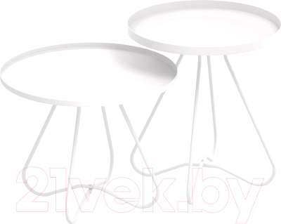 Комплект журнальных столиков Sheffilton SHT-CT3/CT3-2 (белый муар) - фото