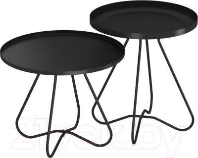 Комплект журнальных столиков Sheffilton SHT-CT3/CT3-2 (черный муар) - фото