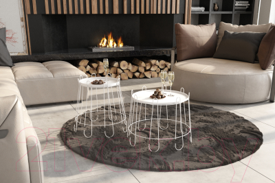 Комплект журнальных столиков Sheffilton SHT-CT6/CT6-2 (белый муар)