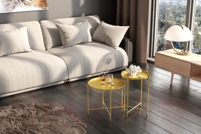 Комплект журнальных столиков Sheffilton SHT-CT8/CT8-2 (золото)