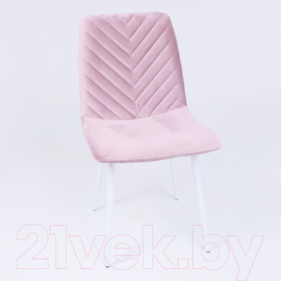 Стул AksHome Violin (пыльная роза велюр/белый)
