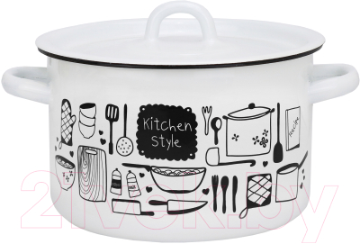 Кастрюля Эмаль Kitchen 01-1612/4М - фото