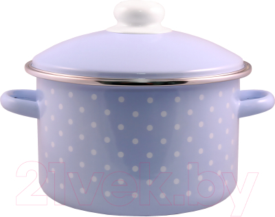 Кастрюля Эмаль Горох мелкий-К 04-Б1612/6М (фиолетовый) - фото