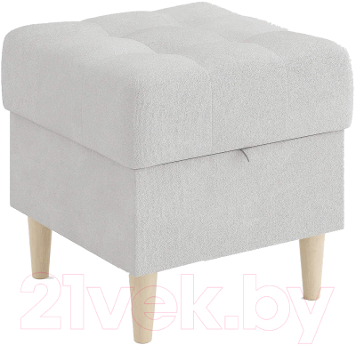 Пуф Сонум Norton 45-45 (замша пепельный/бук) - фото