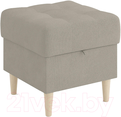 Пуф Сонум Norton 45-45 (замша бежевый/бук) - фото
