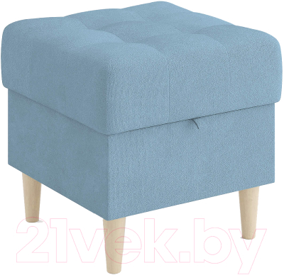 Пуф Сонум Norton 45-45 (замша голубой/бук) - фото