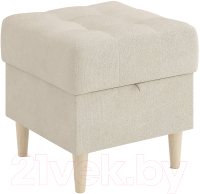 Пуф Сонум Norton 45-45 (замша кремовый/бук) - фото
