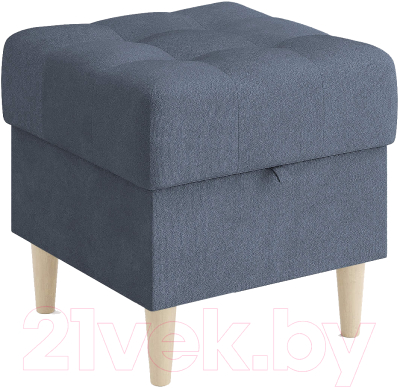 Пуф Сонум Norton 45-45 (замша синий/бук) - фото