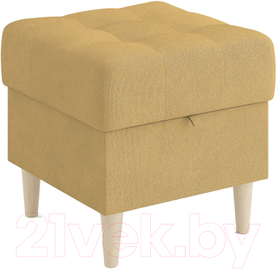 Пуф Сонум Norton 45-45 (замша горчичный/бук) - фото
