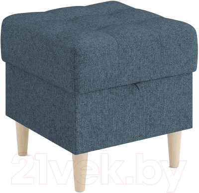 Пуф Сонум Norton 45-45 (кашемир синий/бук) - фото
