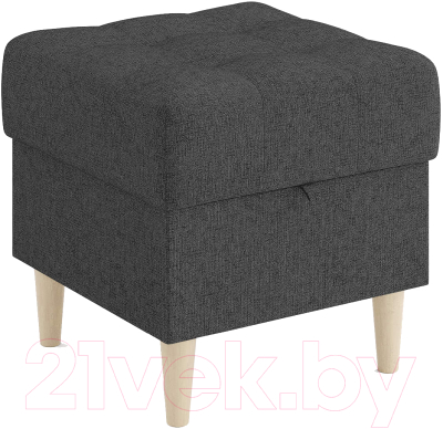 Пуф Сонум Norton 45-45 (кашемир графитовый/бук) - фото