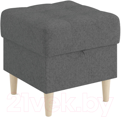 Пуф Сонум Norton 45-45 (кашемир серый/бук) - фото