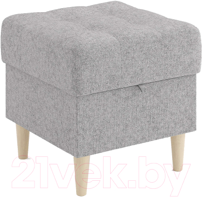 Пуф Сонум Norton 45-45 (кашемир светло-серый/бук) - фото