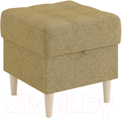 Пуф Сонум Norton 45-45 (кашемир горчичный/бук) - фото