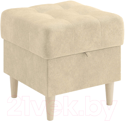 Пуф Сонум Norton 45-45 (микровелюр кремовый/бук) - фото
