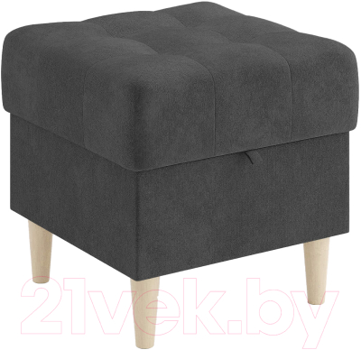 Пуф Сонум Norton 45-45 (микровелюр серый/бук) - фото