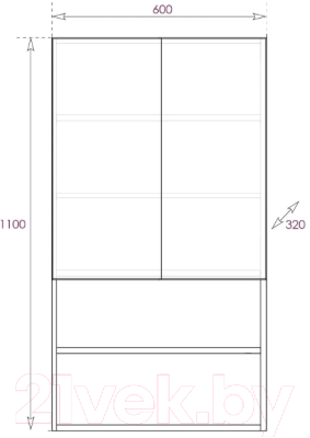 Шкаф для ванной Onika Маркус Нова 60 (306011)