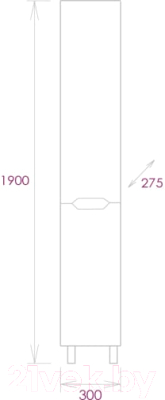 Шкаф-пенал для ванной Onika Айленд 30 / 403081 (белый)