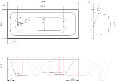 Ванна акриловая Ventospa Mitra 160x70