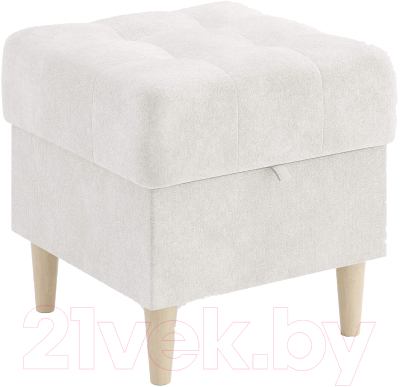 Пуф Сонум Norton 45-45 (микровелюр белый/бук) - фото