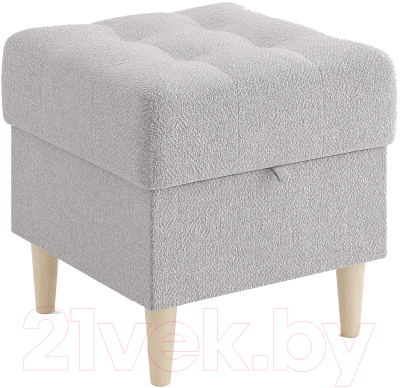 Пуф Сонум Norton 45-45 (рогожка пепельный/бук) - фото