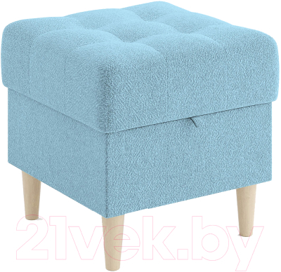 Пуф Сонум Norton 45-45 (рогожка голубой/бук) - фото