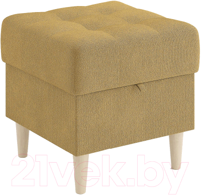Пуф Сонум Norton 45-45 (эвита горчичный/бук) - фото