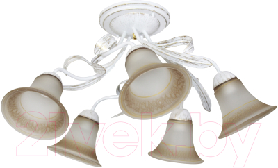 Люстра Элетех Лилия 151 НПБ 01-5x60-107 Е27 ИУ / 1005403756 (белый/золото) - фото
