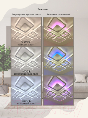 Потолочный светильник Mirastyle Диод CF-16070/4+2 WH ML